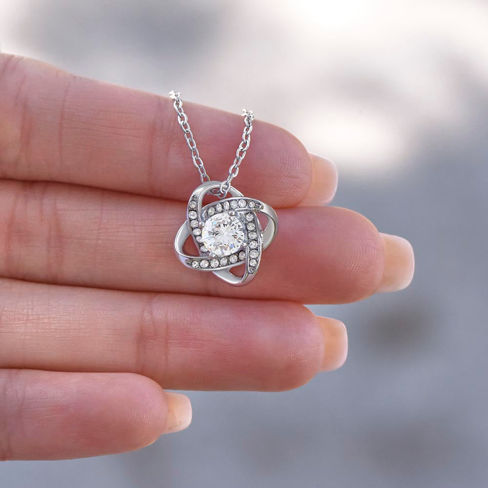 To My Granddaughter, This Old Woman Will Always Have Your Back -Love Knot Necklace